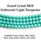 Iridescent Light Turquoise EuroCrystal 5810 Round Pearls - 2mm, 3mm, 4mm, 5mm, 6mm, 8mm, 10mm, and 12mm - Strands - Made in Austria